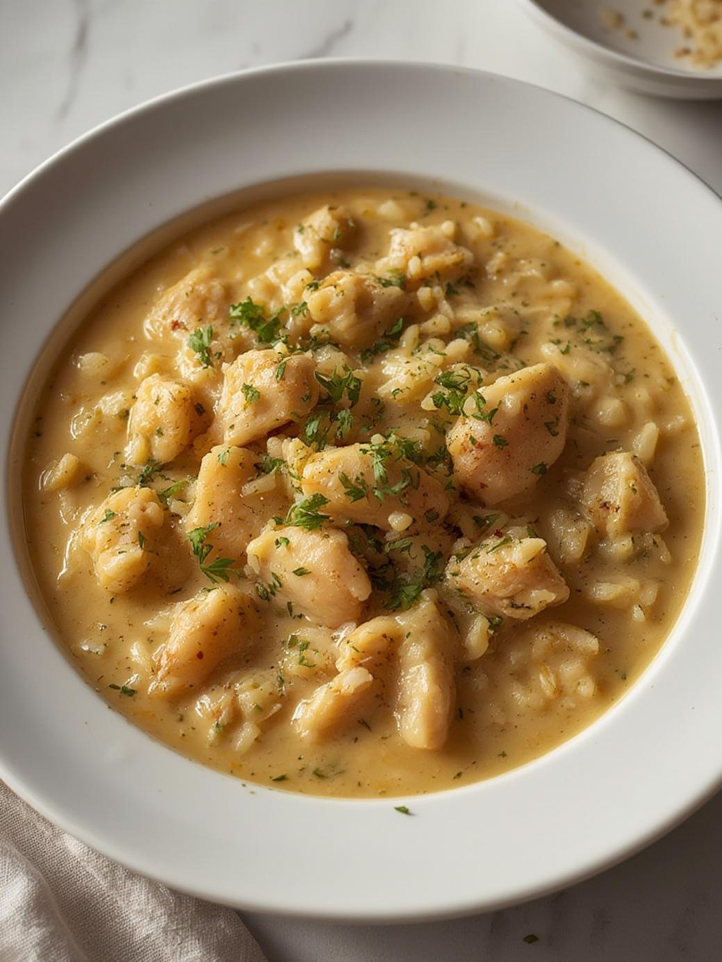 Easy Creamy Chicken and Rice Soup