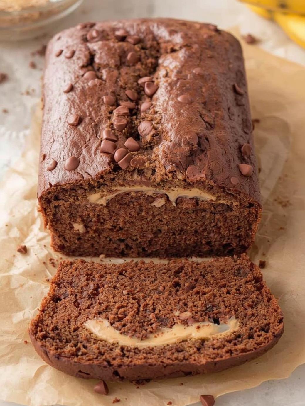 Chocolate Peanut Butter Banana Bread