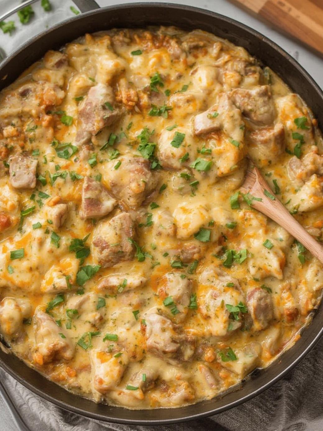 Creamy Keto Philly Cheesesteak Skillet