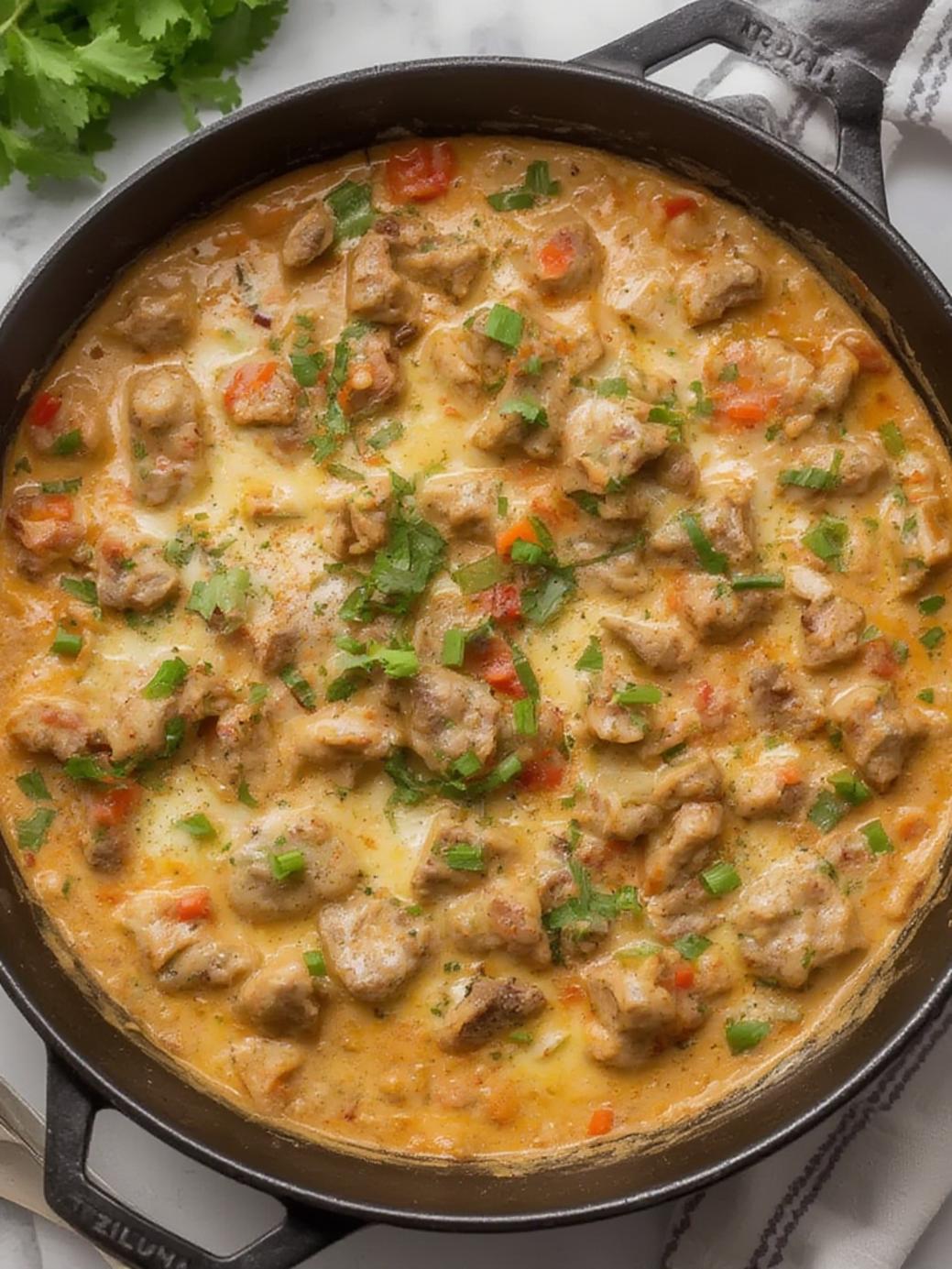 Creamy Keto Philly Cheesesteak Skillet