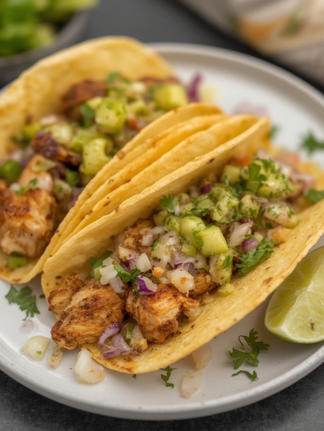 Dill Pickle Smash Chicken Tacos