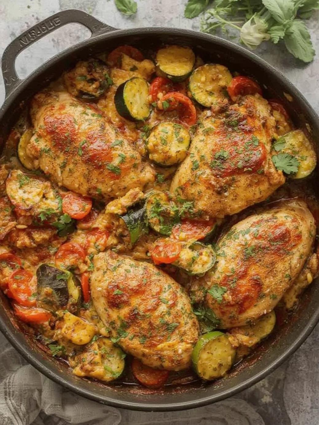 Italian Chicken Zucchini Skillet