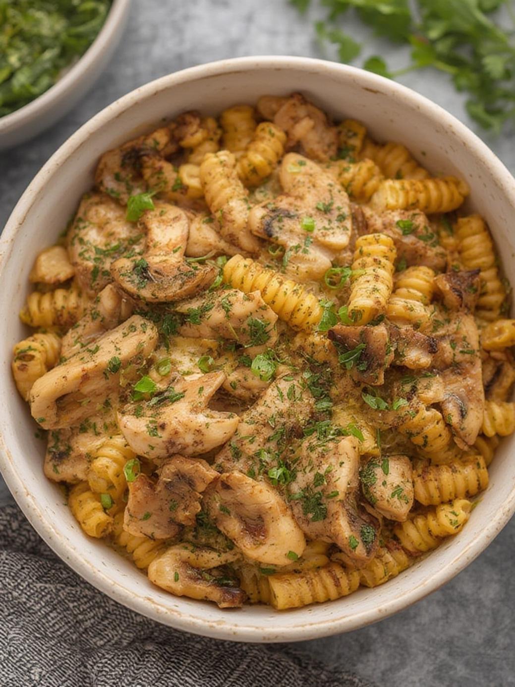 Keto Garlic Mushroom Chicken Casserole