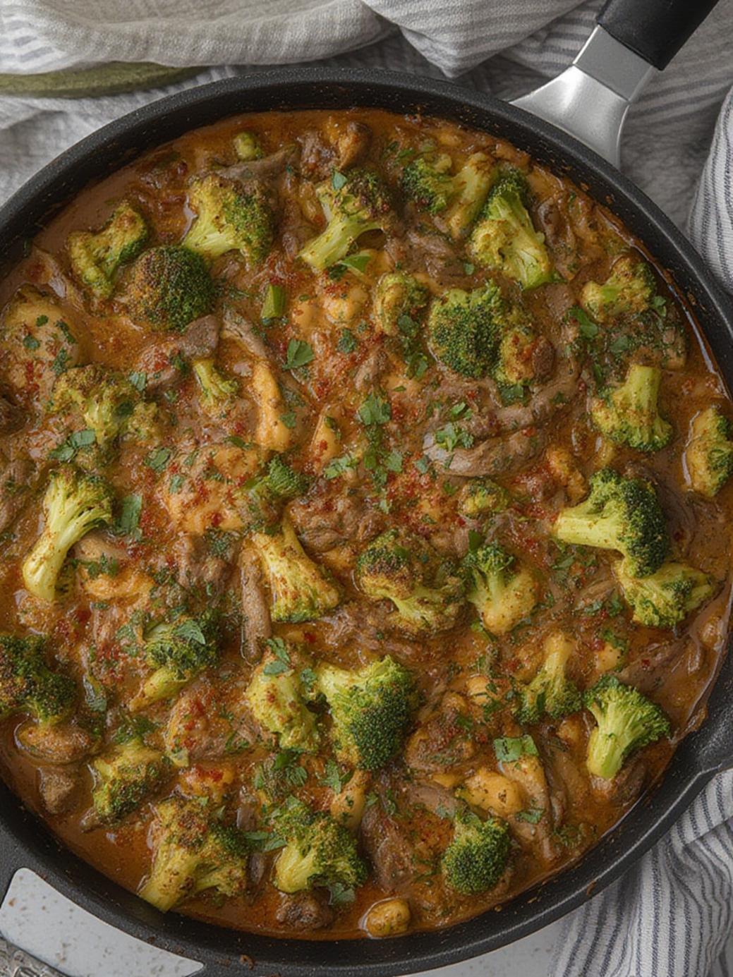 Keto Hamburger Broccoli Skillet