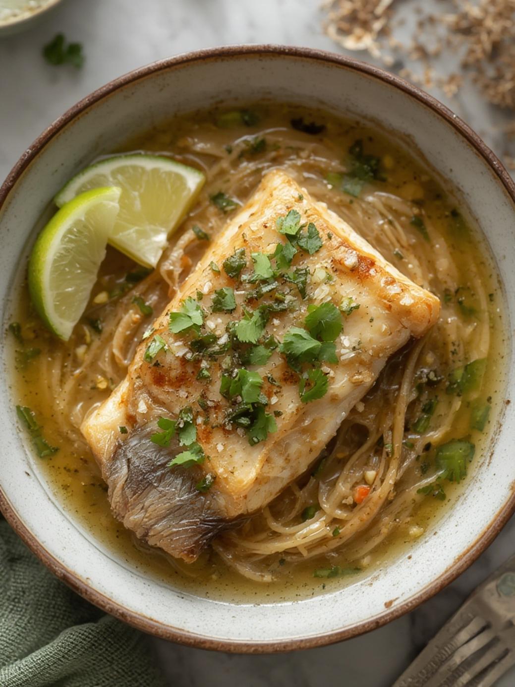 Lime Garlic Steamed Fish