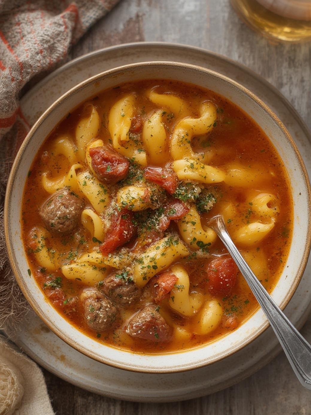 Parmesan Italian Sausage Ditalini Soup