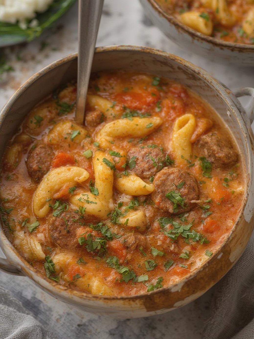 Parmesan Italian Sausage Ditalini Soup