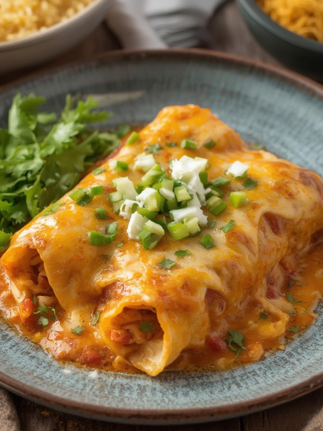 Queso Chicken Enchiladas