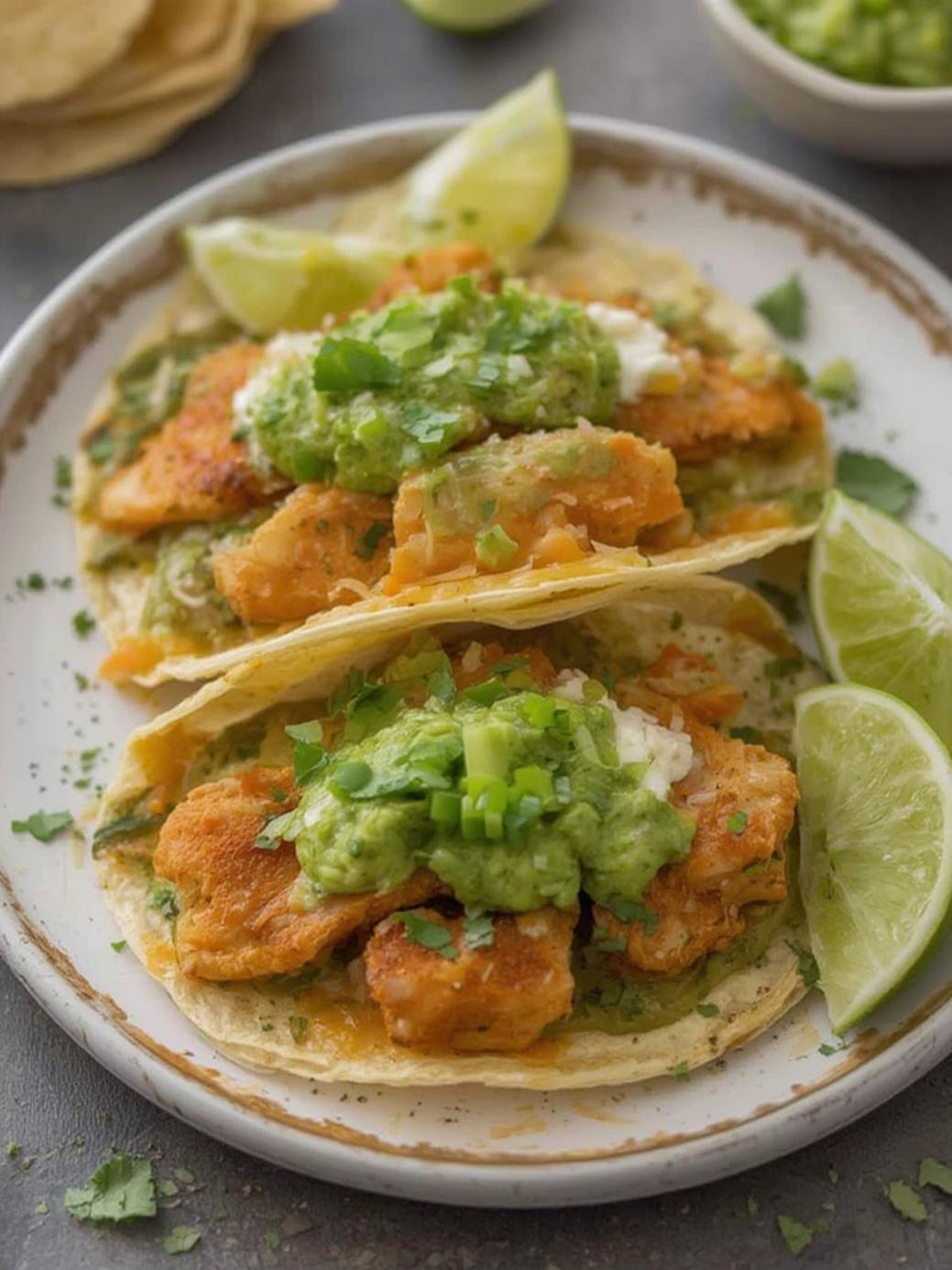 Salsa Verde Chicken Tostadas