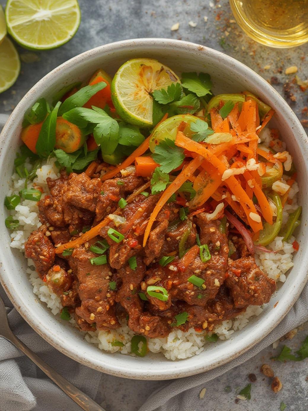 Spicy Keto Korean Beef Dish with Refreshing Salad