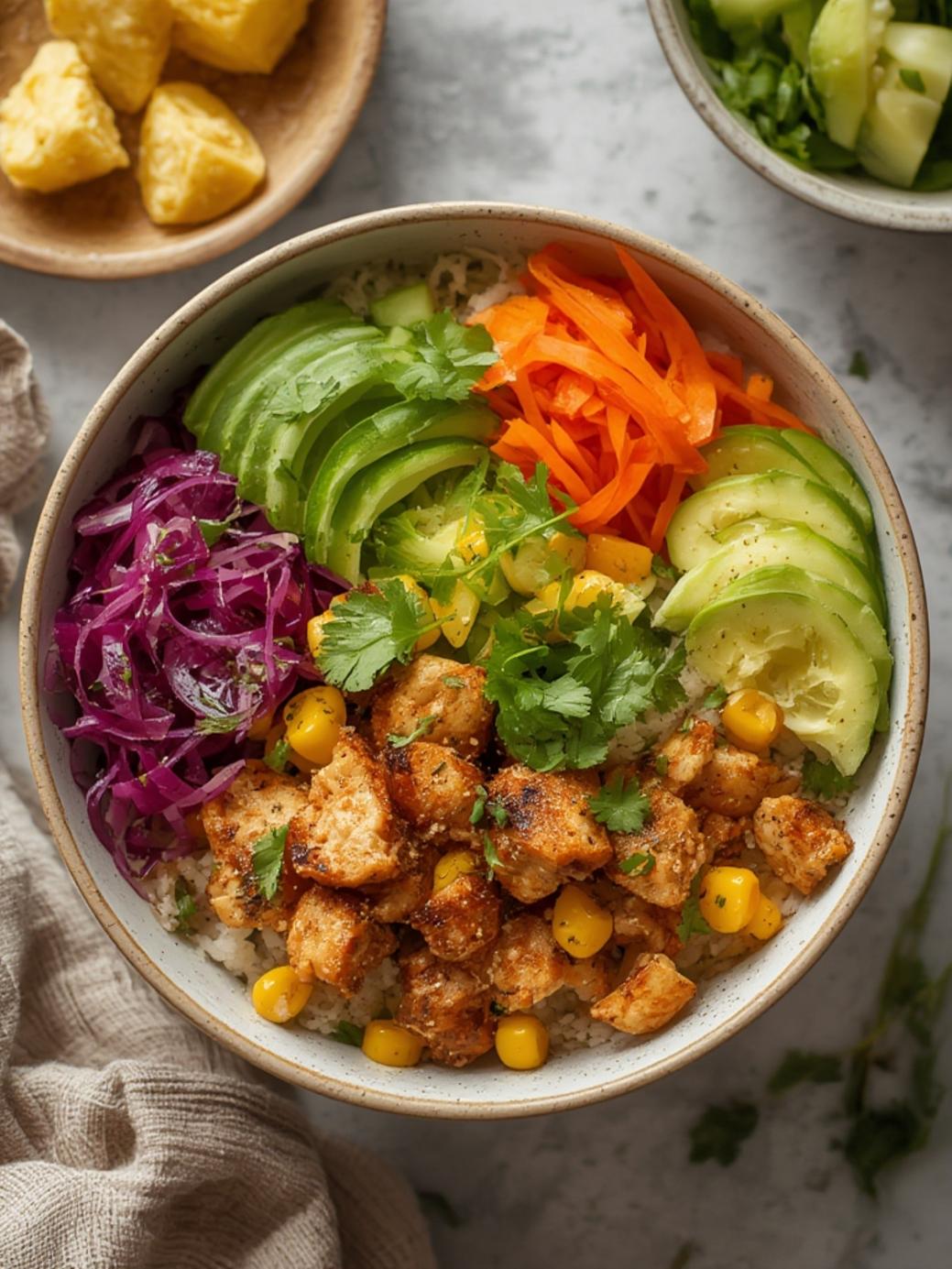 Street Corn Chicken Rice Bowl