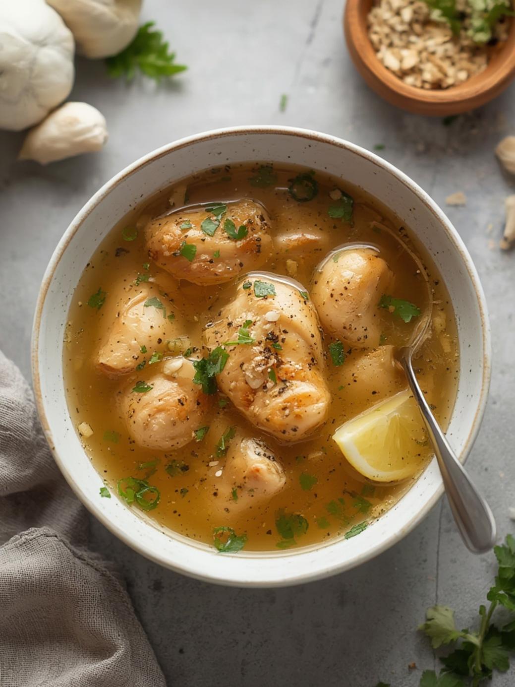 garlic ginger chicken broth