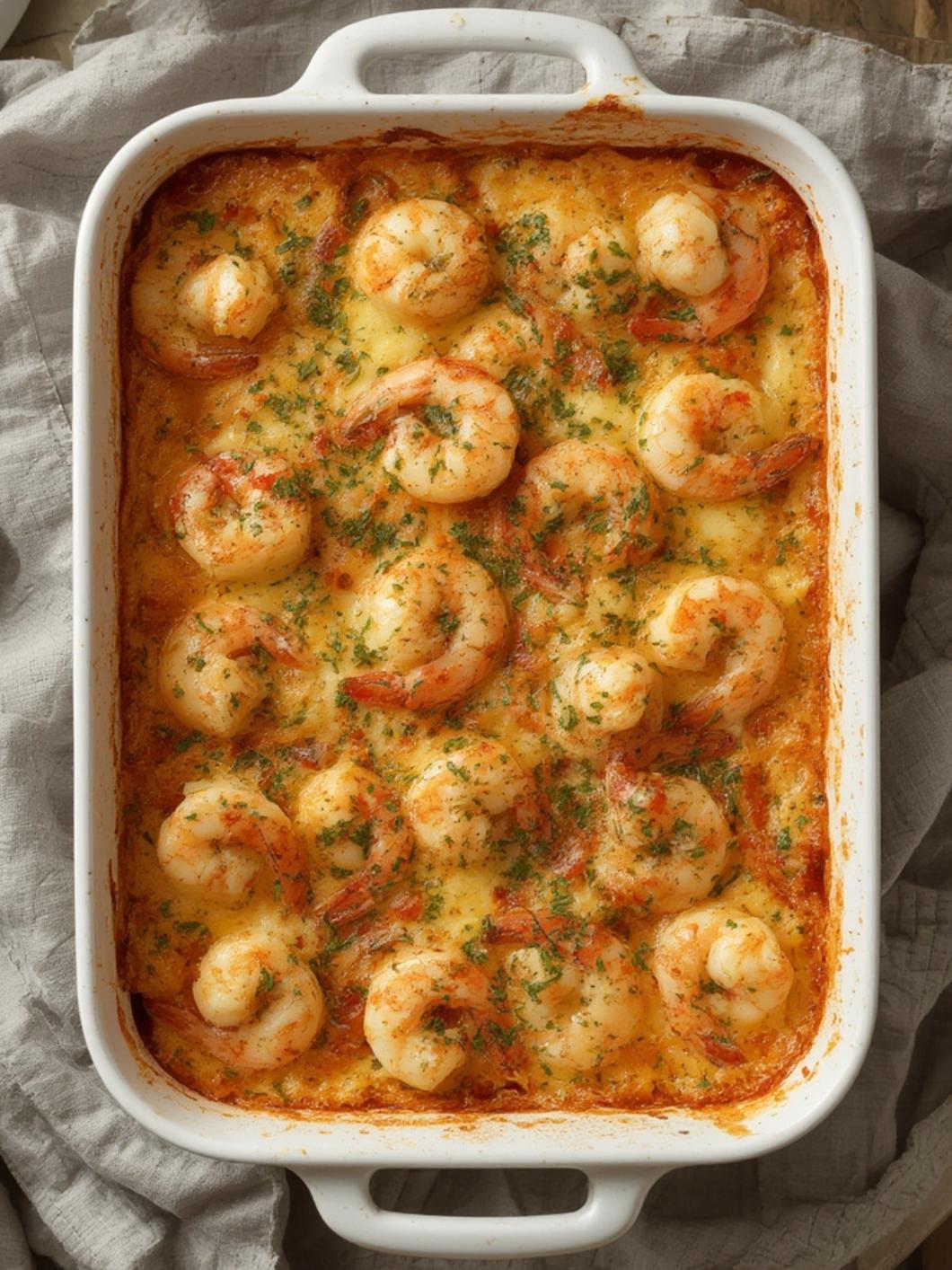 oven baked shrimp gratin